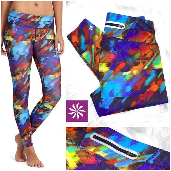 Athleta Pants - NWOT |•ATHLETA•| Colorburst Sonar Athletic Tights (dbl)
